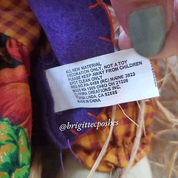 FALL  THANKSGIVING 20" in. Scarecrow Straw Doll - Picture 10 of 10